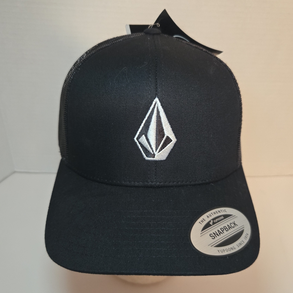 Volcom Black Snapback with White Stone Emblem
